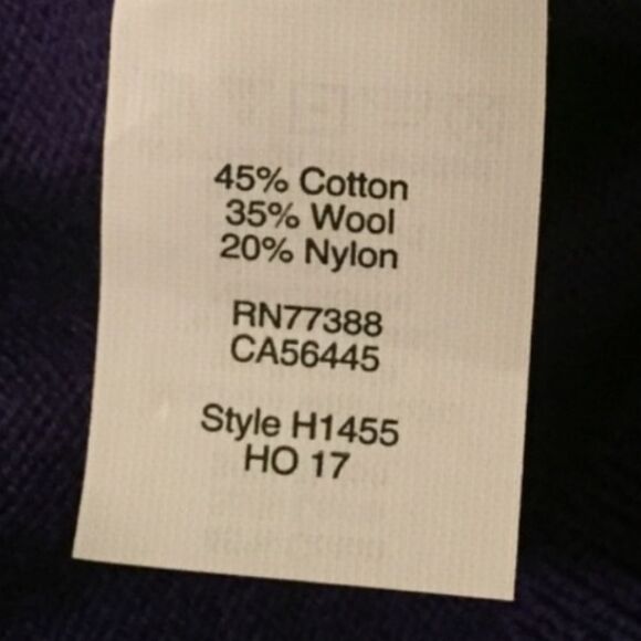 J. Crew -773 NWT Wool Blend Ruffle Hem Long Sleeve Sweater Dress Purple M - Picture 3 of 3